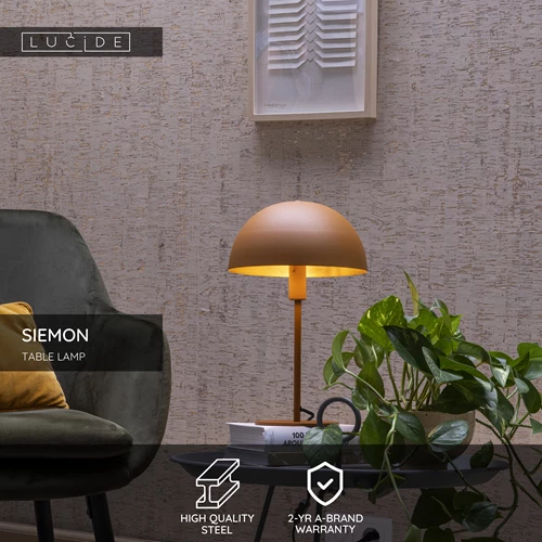 Lucide SIEMON - Table lamp - Ø 25 cm - 1xE14 - Ocher Yellow - USP